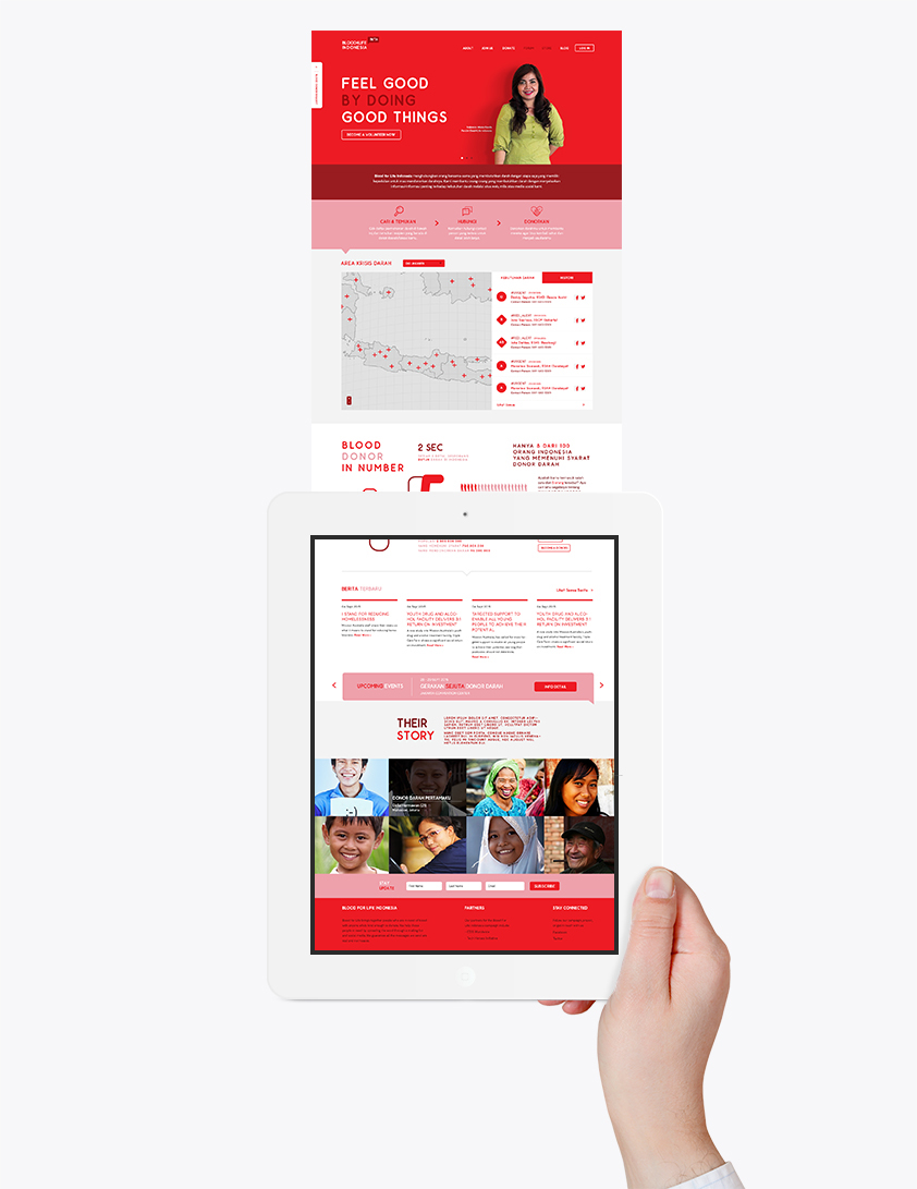 non-profit organization blood donation indonesia visual identity Stationery event materials merchandise volunteer donate red Youthful Colourful  logo campaign