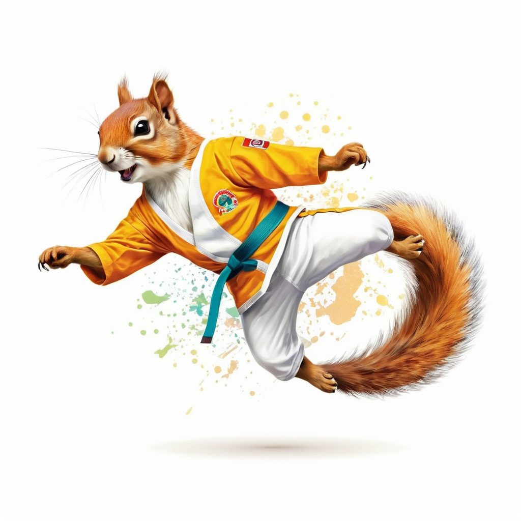 squirrel illustration taekwondo poster squirrel squirrels adobe illustrator Graphic Designer visual identity digital illustration Character design  taekwondo infantil