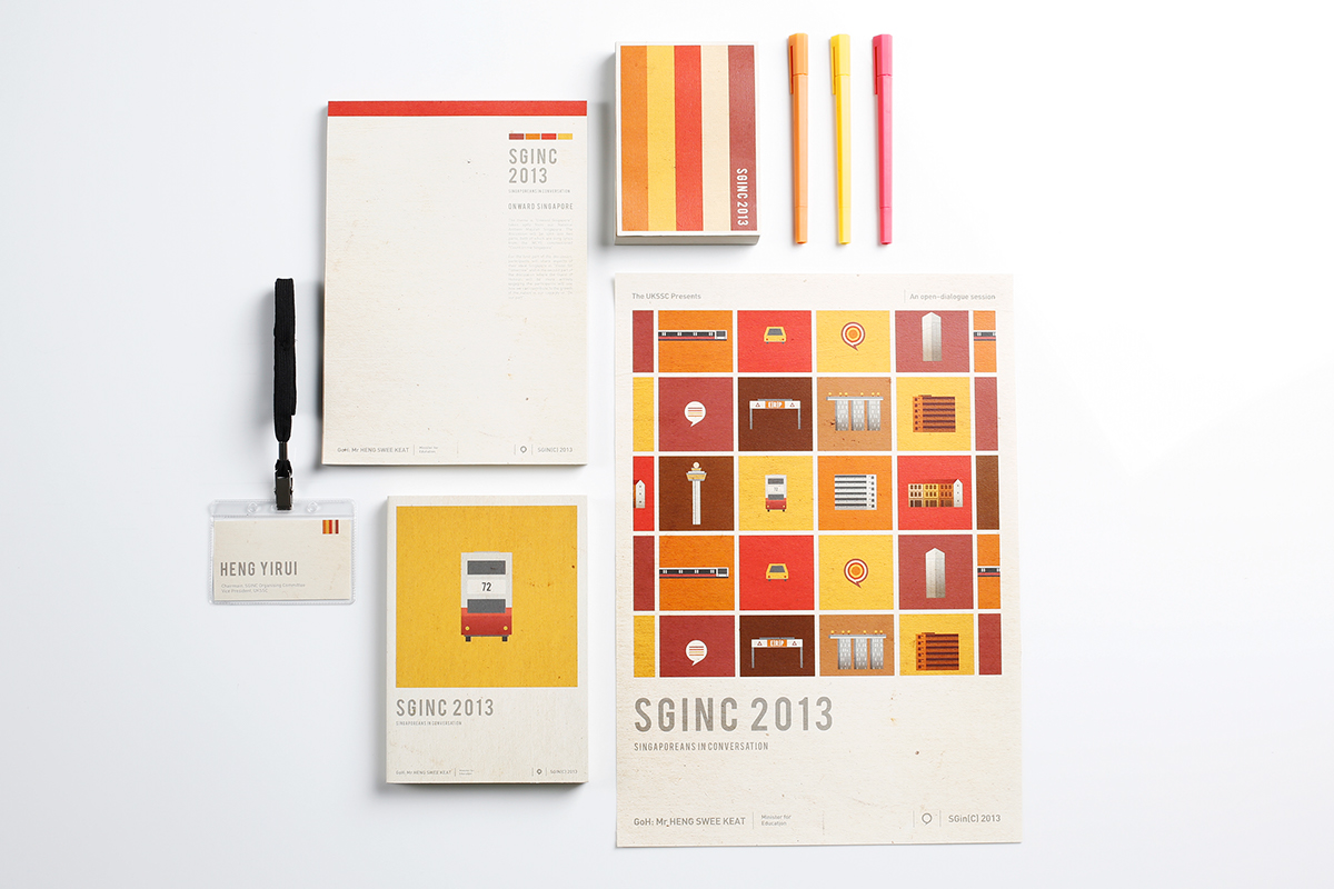 colorful vibrant vector singapore conference dialogue orange clean cute Character grid squares warm notebook Icon