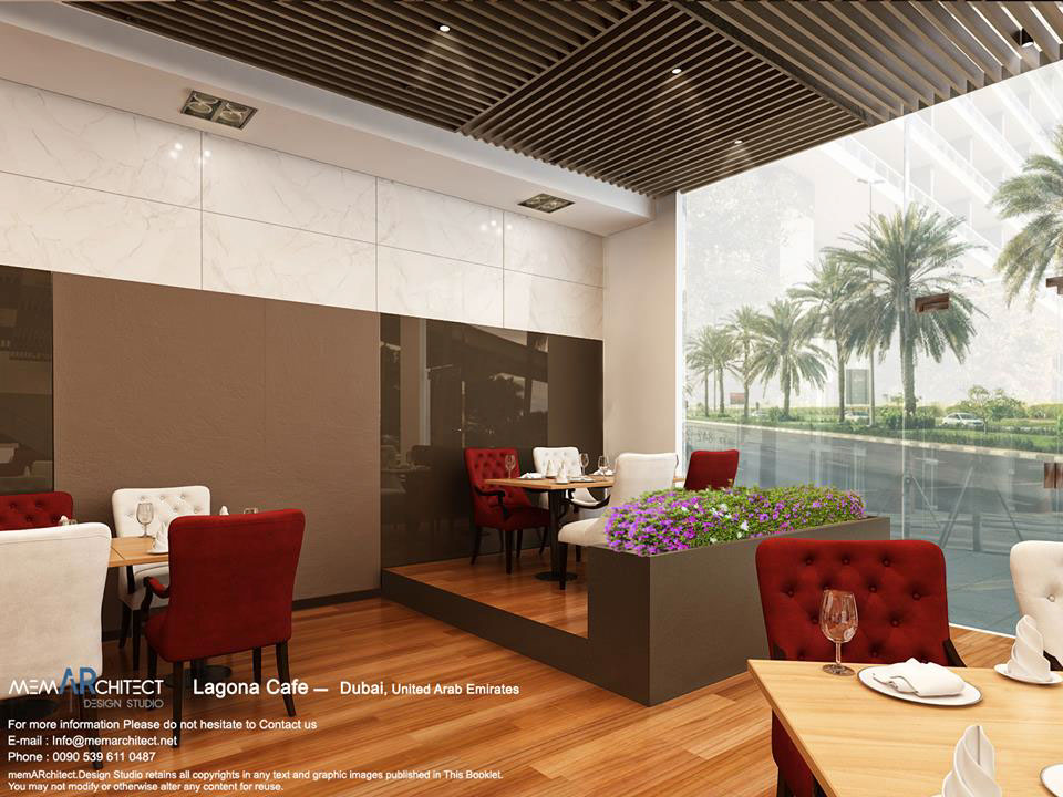 memARchitect design Interior cafe restaurant dubai modern rendering