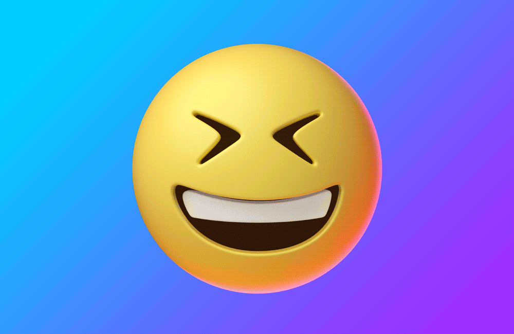 GIPHY Emoji Sarcastic laugh reaction.