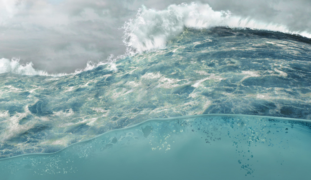 sea  yacht storm  water  Illustration  photomontage todytod  sailing waves slice Digital Art 