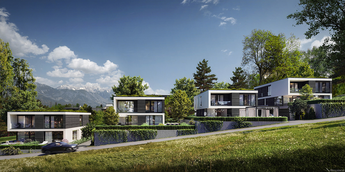3D Rendering 3ds max alps architecture archviz design mountains residential visualcommunication visualization