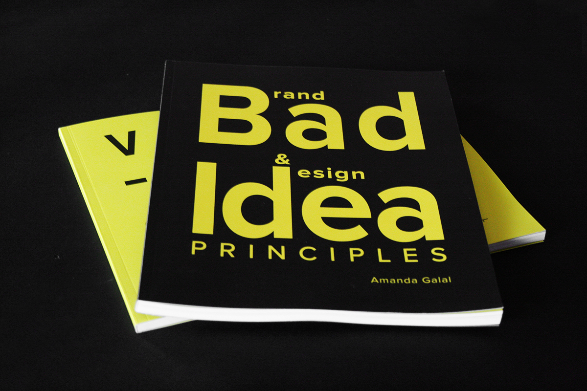 bad idea branding and design principles Book Layout Experimenting
