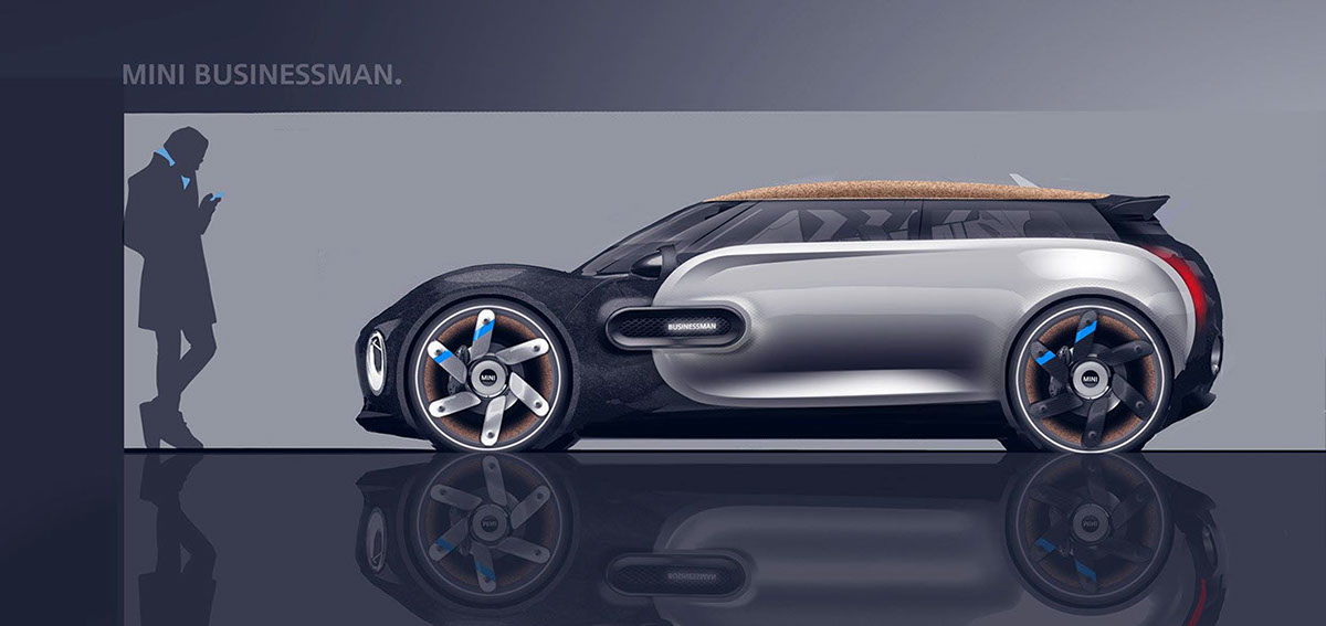 MINI BMW automotive   car design modeling rendering CG Maya VRED polygonal