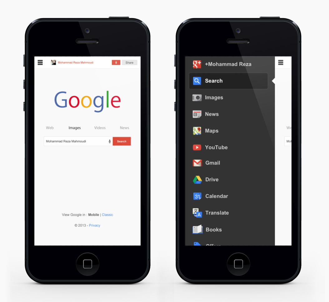 google redesign design UI ux Web search flat clean logo modern light typo search engine psd