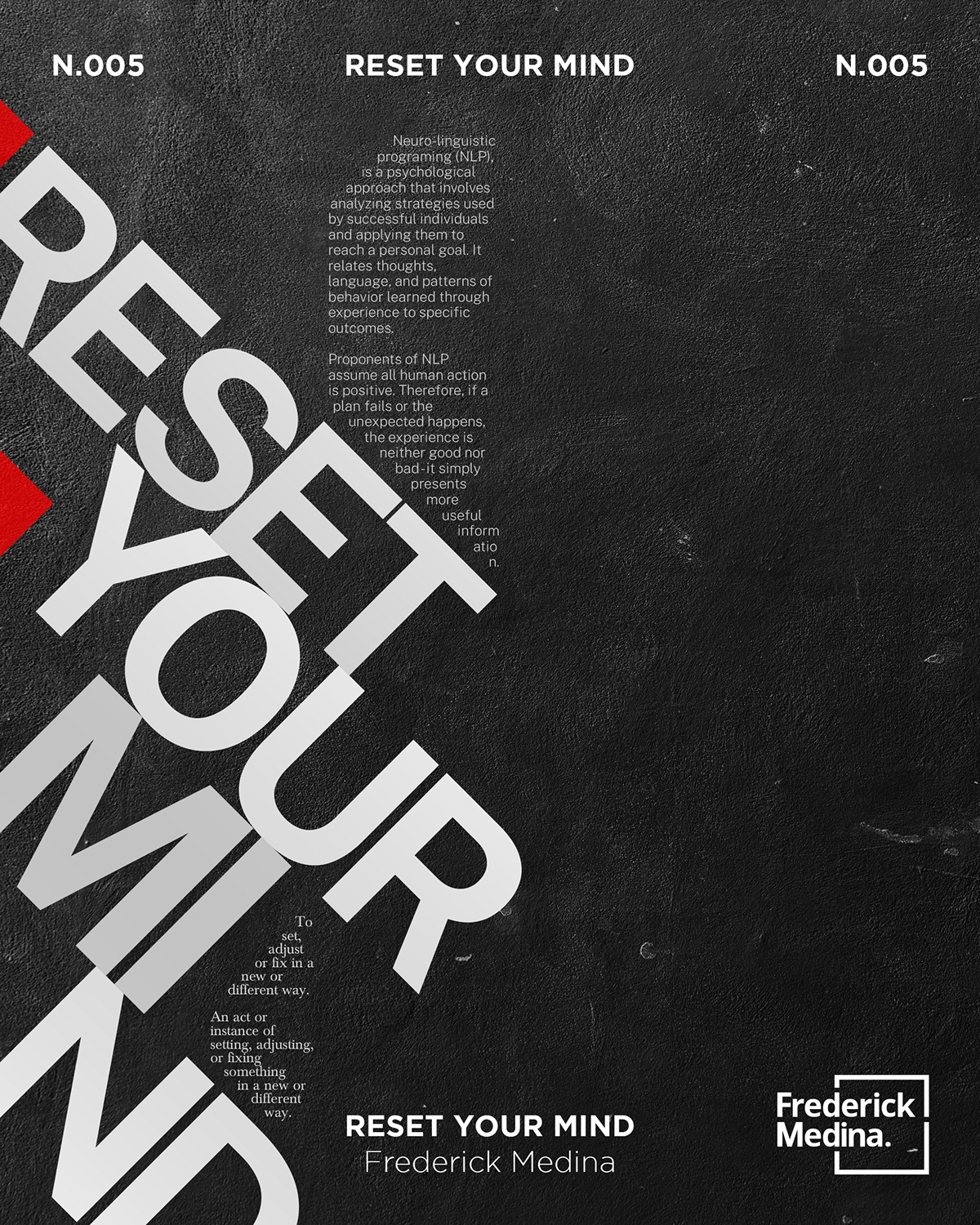 Black Typographic Poster Poster Design Challenge Reset Your Mind typographic