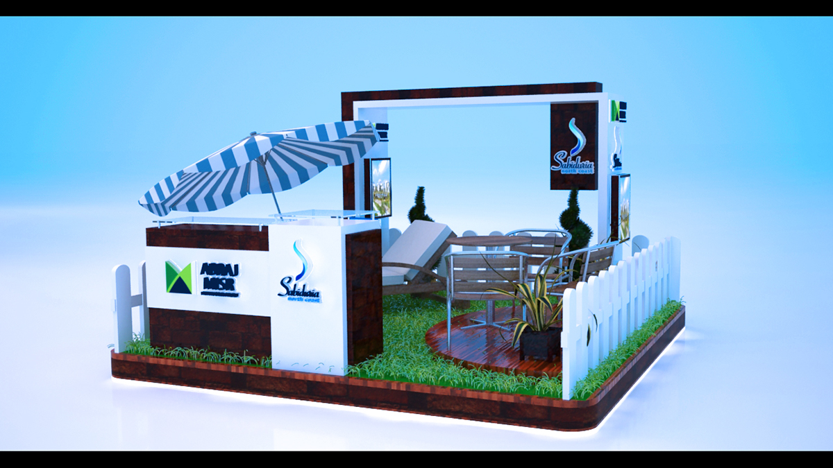 Exhibition  design 3D Stand counter abraj new cityscape meeting Event booth Display Kiosk coca pepsi