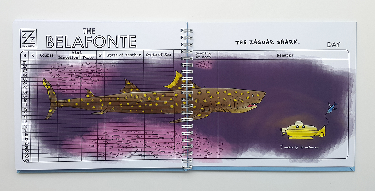 The Life Aquatic Steve Zissou logbook editorial design 