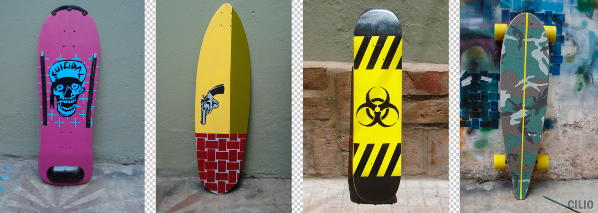 skateboard LONGBOARD stencil design quadskate