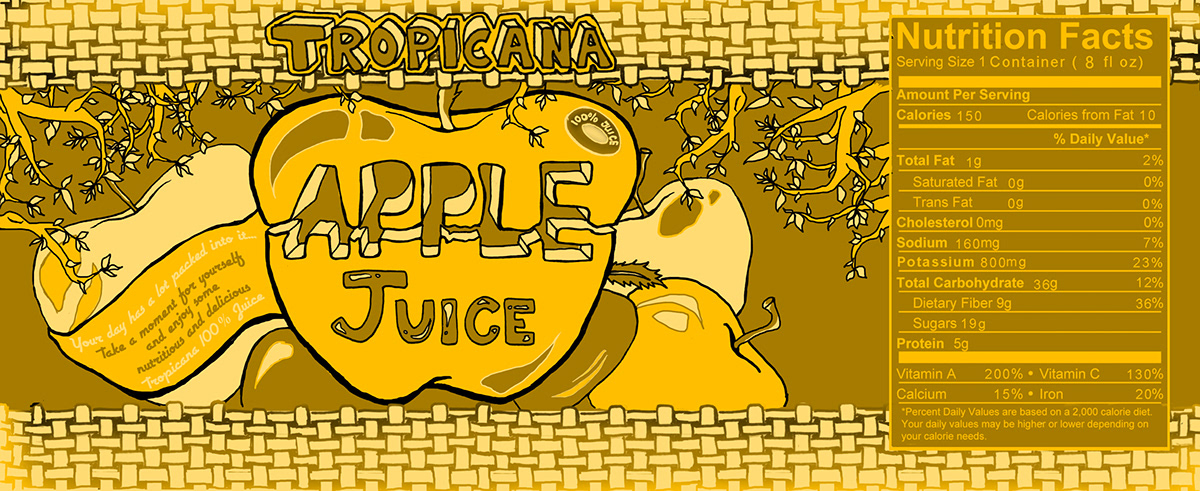 Tropicana apple juice photoshop concept Project Label