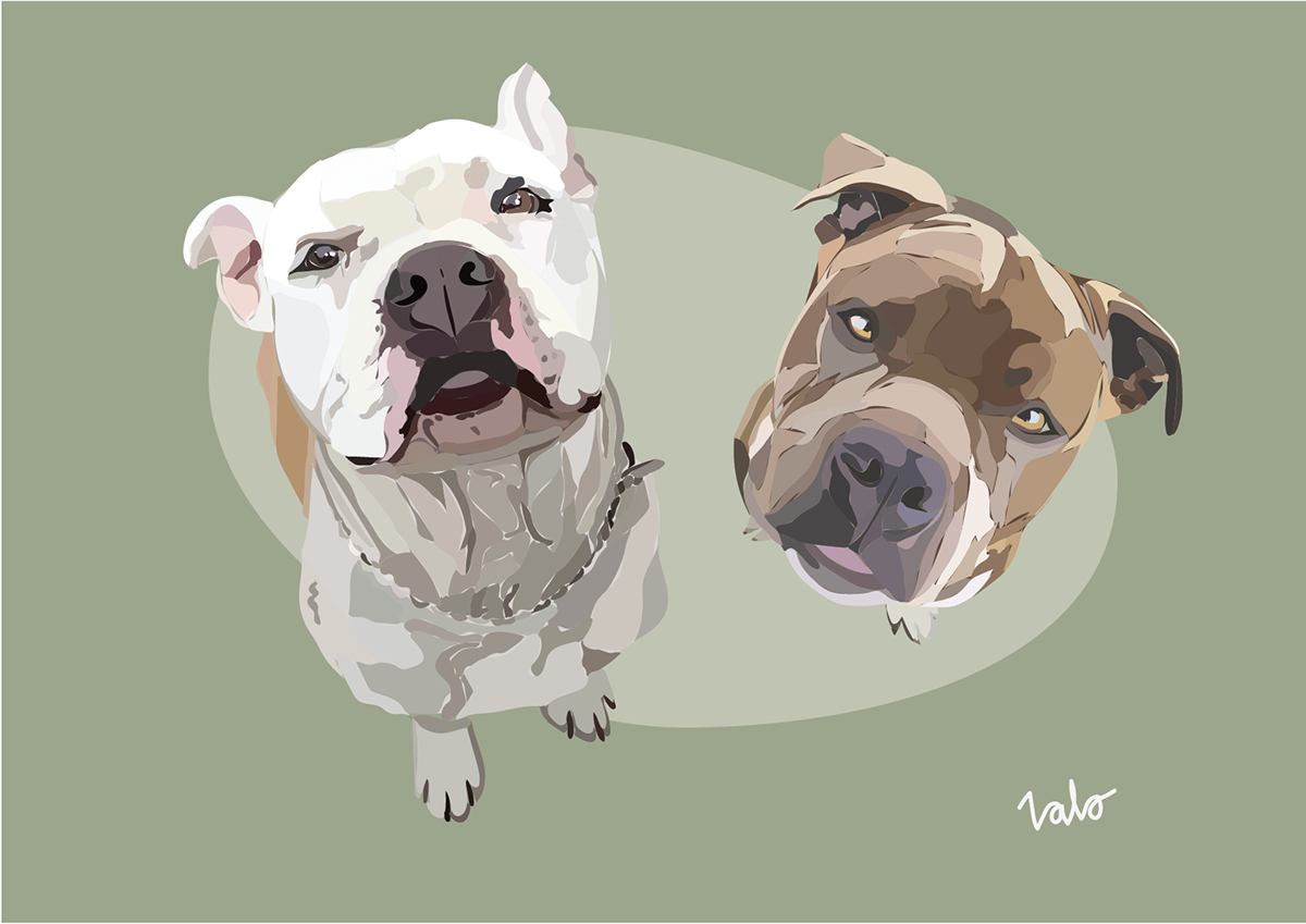 adobe illustrator artwork Digital Art  digital illustration dogs ILLUSTRATION 