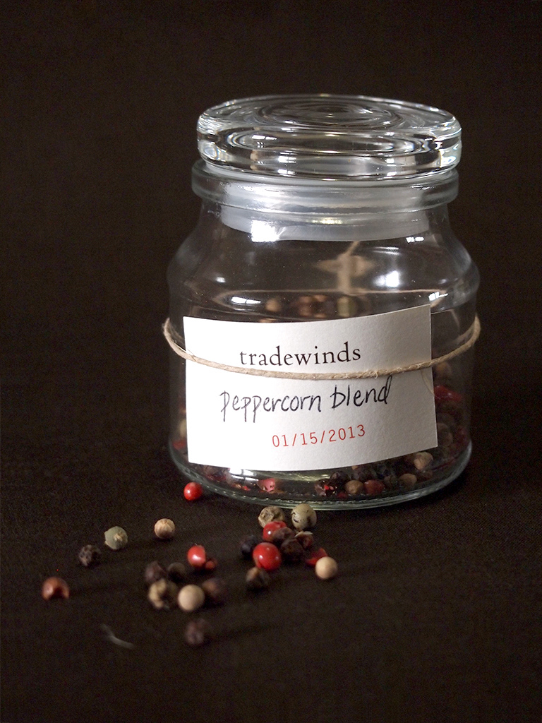 tradewinds  spices identity system jars letterhead business card envelope Signage tea Blends store kimberly low