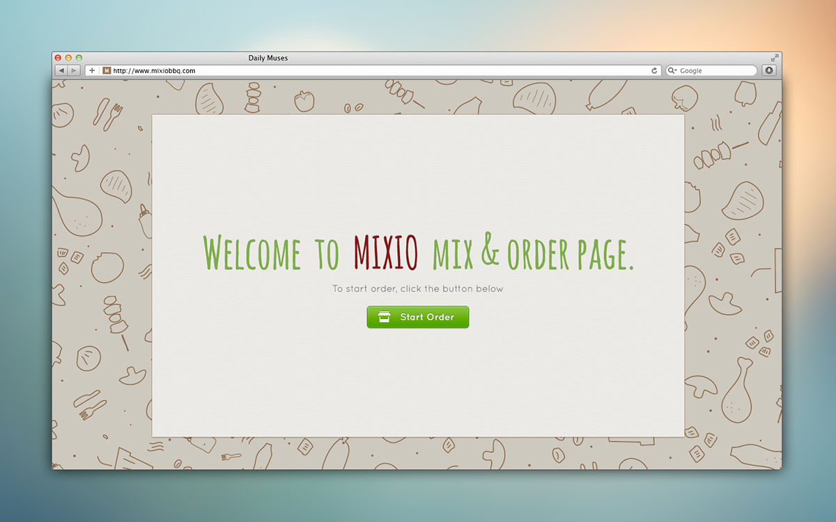 mixio  bbq Website Order page homepage bandung indonesia RGB UI ux landing app clean