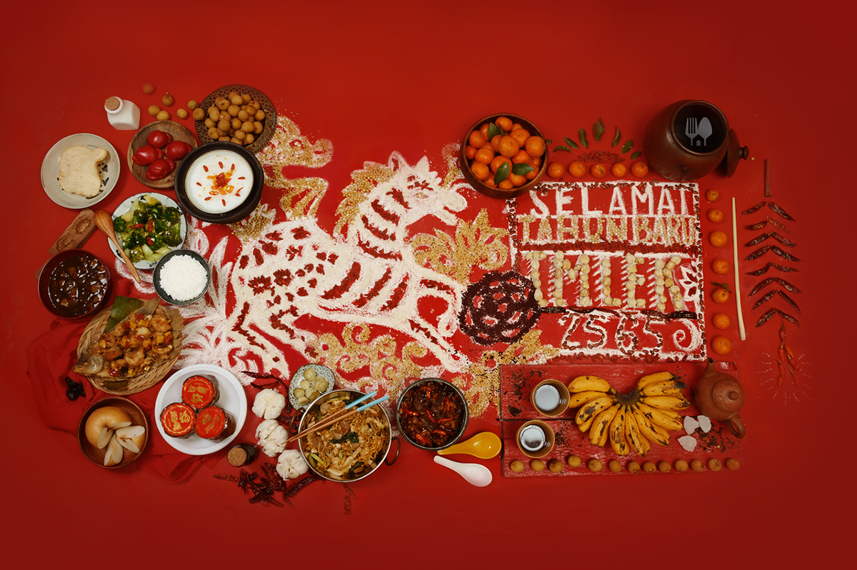 chinese new year Food  red lettering Indonesian bahasa