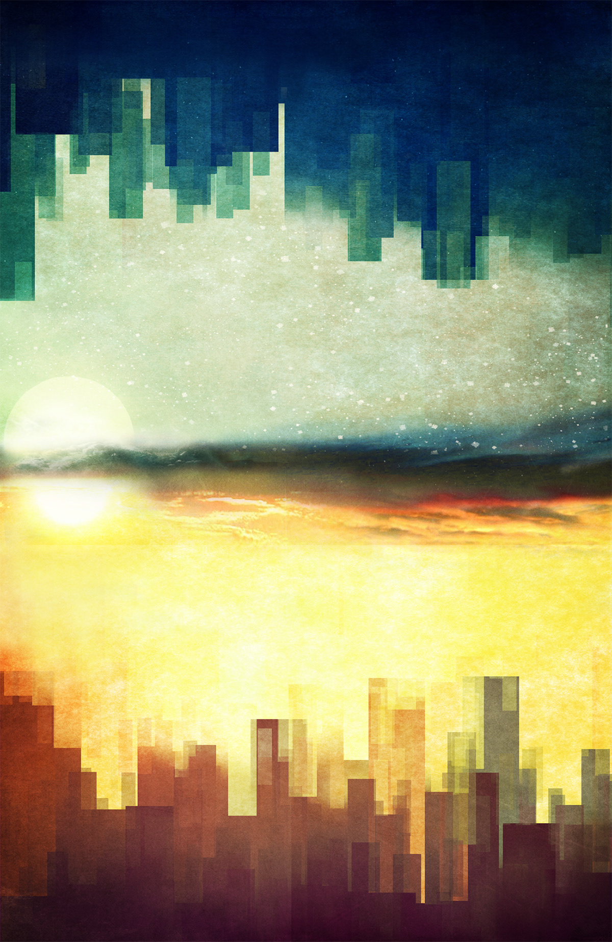 abstract city Cities digital pattern color Sun