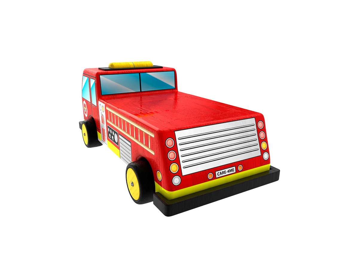 CGI 3D fire truck fire hat Final Art hires color correction