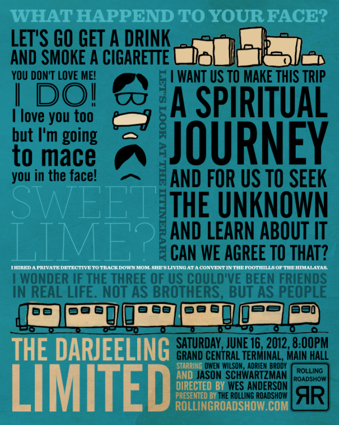 movie quotes kinetic typography rolling roadshow movie poster