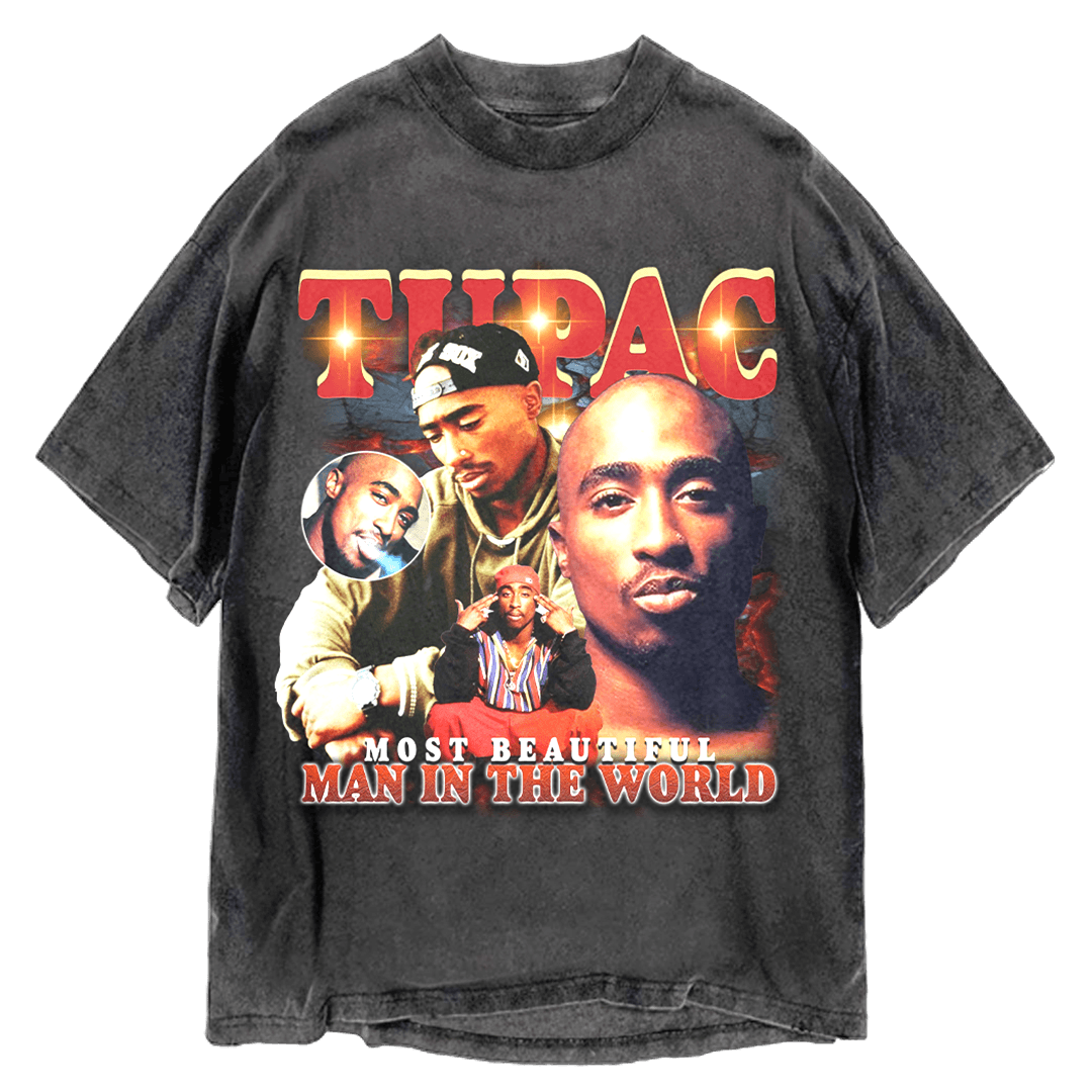 tshirt 90s vintage Tupac Shakur 2pac hip hop music artwork bootlage tshirt rap