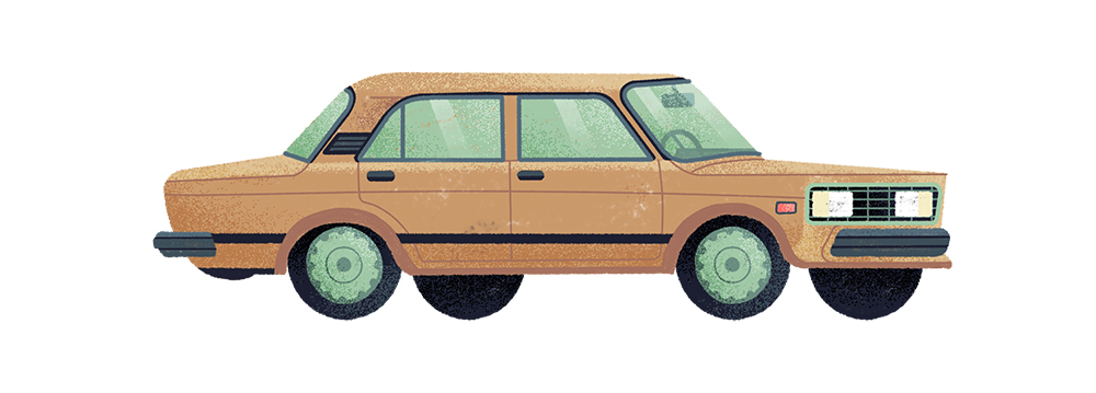 Cars drawn texture book design logo editorial children story ILLUSTRATION 