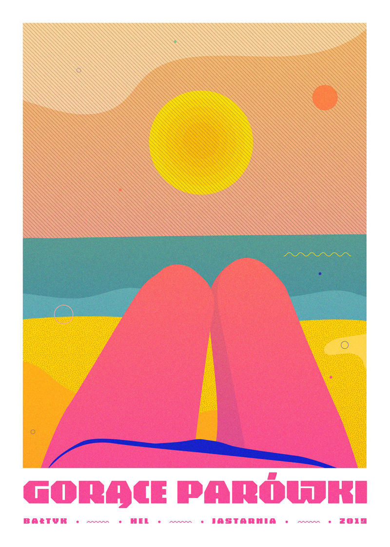 ILLUSTRATION  pattern logo editorial summer color grafik warszawa hel kino żeglarz