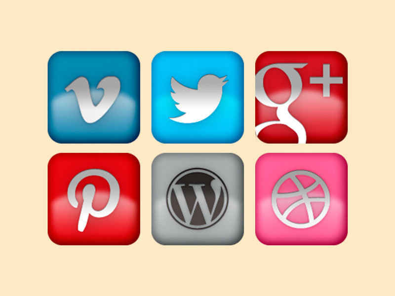 icons design rounded glossy social media social free