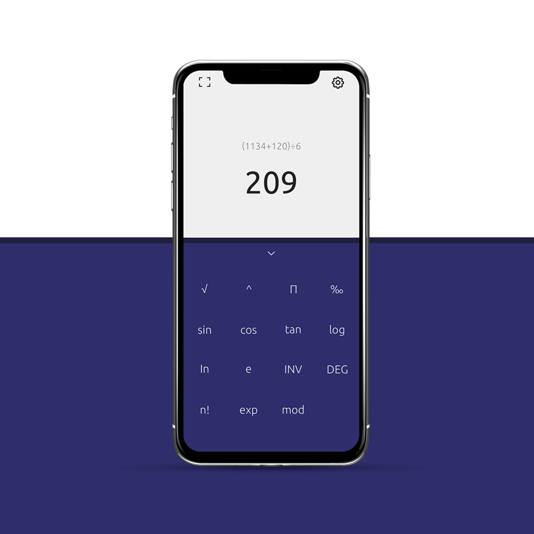 calculator app prototype Project UI ux math clean design