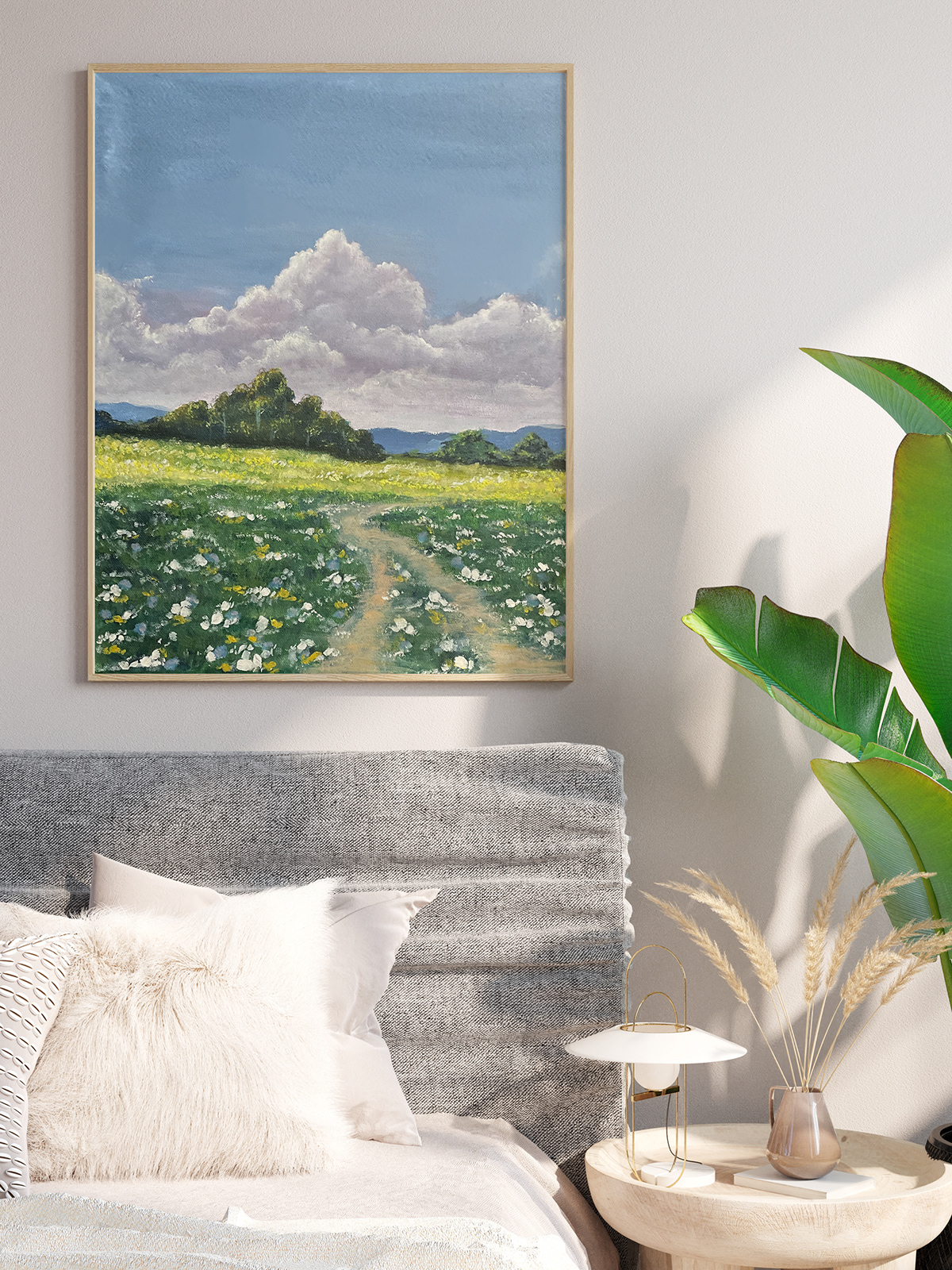 acrylic acrylic painting artist fine art Flowers Landscape meadow Nature painting   summer