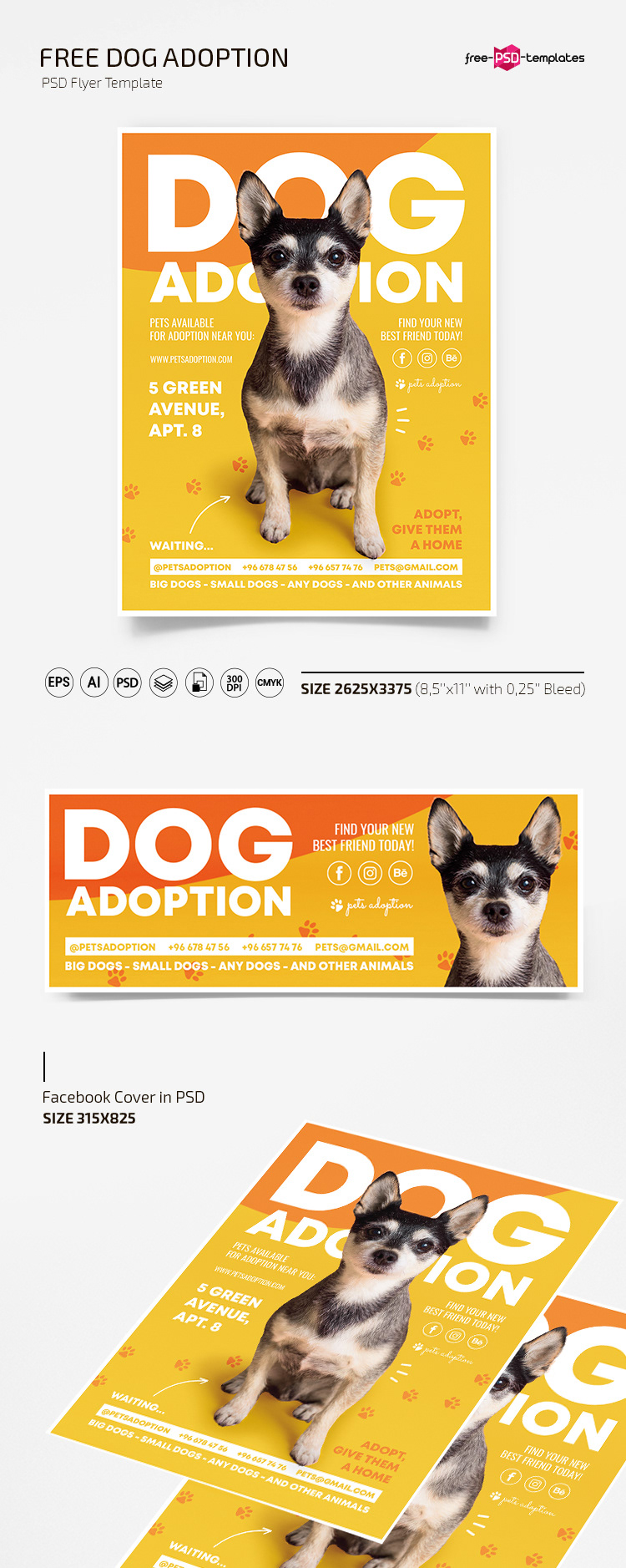 FREE DOG ADOPTION FLYER TEMPLATE IN PSD + AI on Behance Regarding Dog Adoption Flyer Template