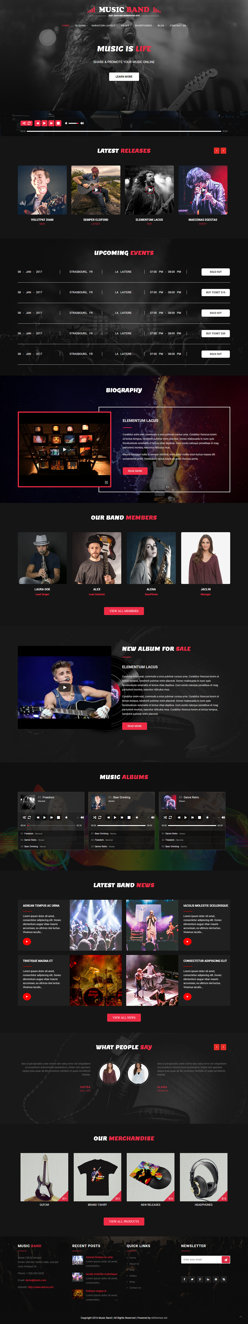 Music band template Music producer theme Music Band Templates Music band theme Music WordPress Theme
