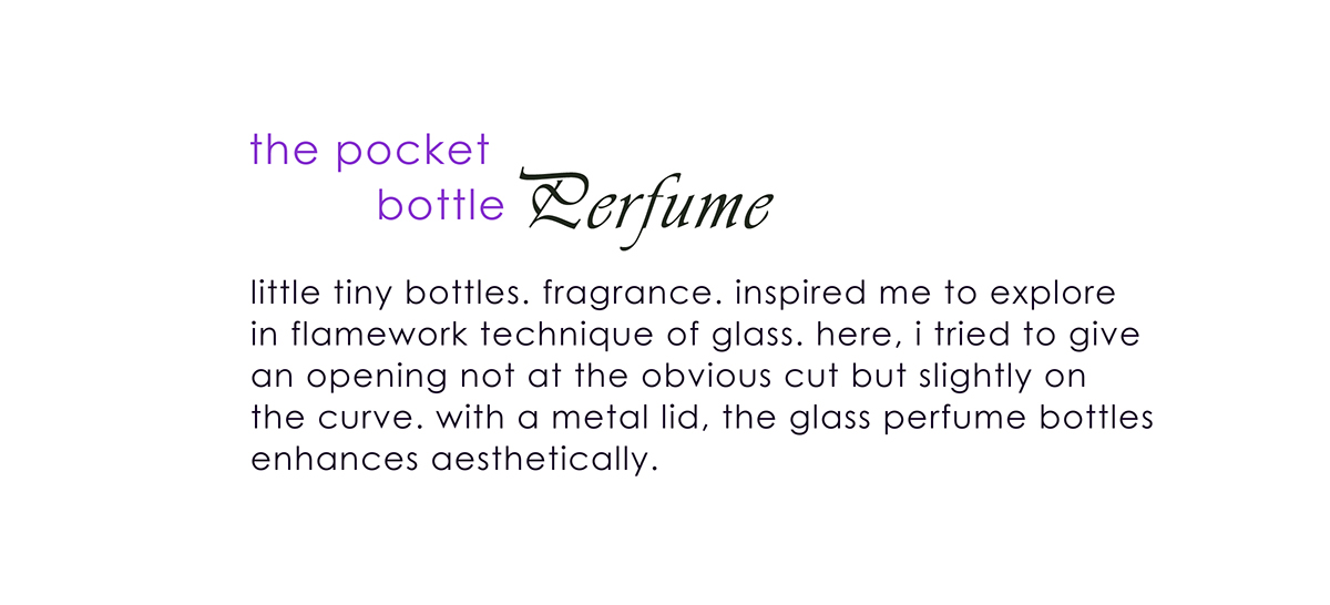 glass flamework perfume bottle