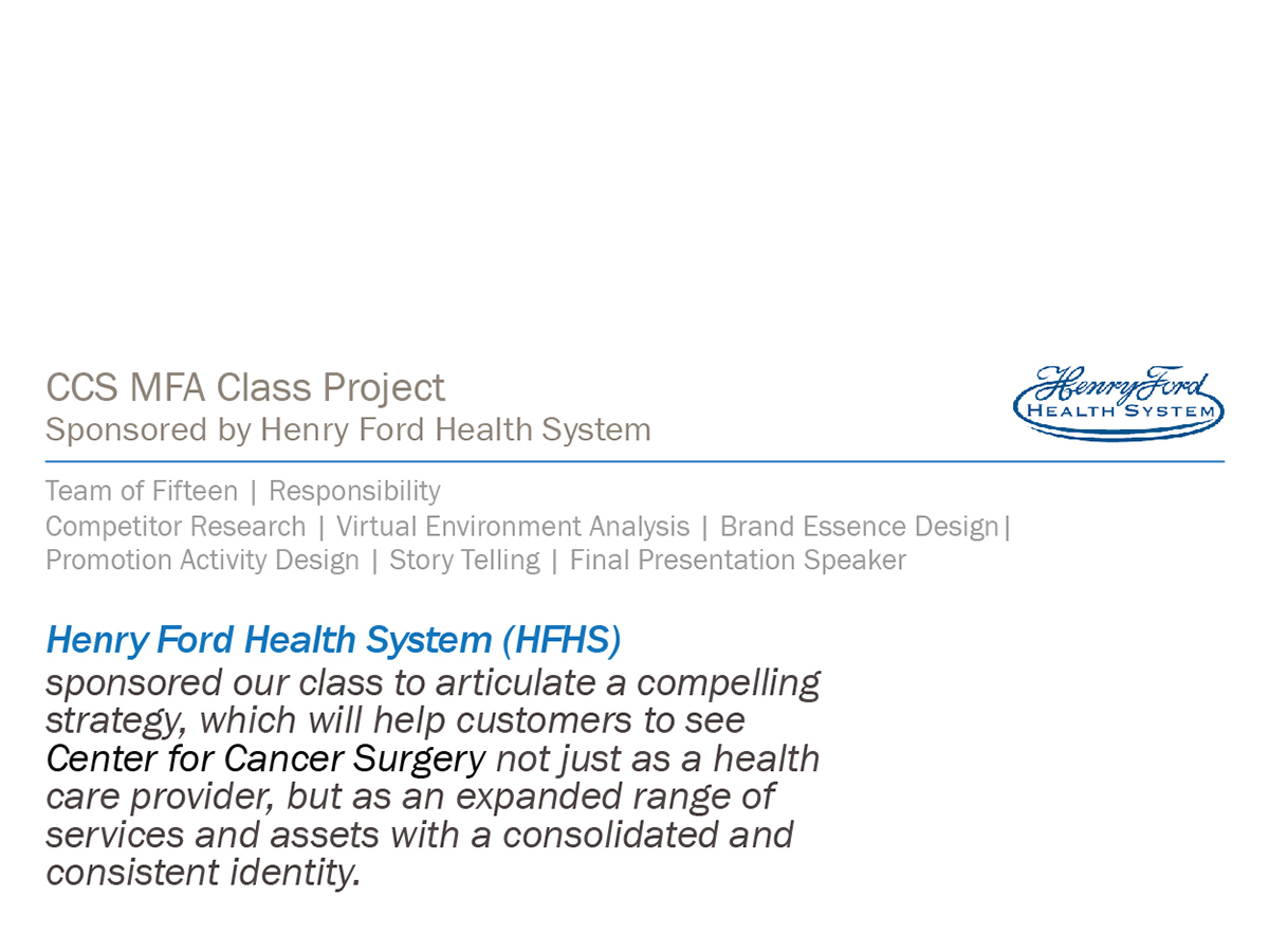 Henry Ford HealthSystem brand strategy design research design strategy design thinking brand essence