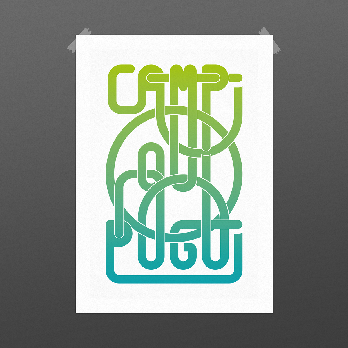 lettering catalan colorful grid gradient bliss poster compass Caos