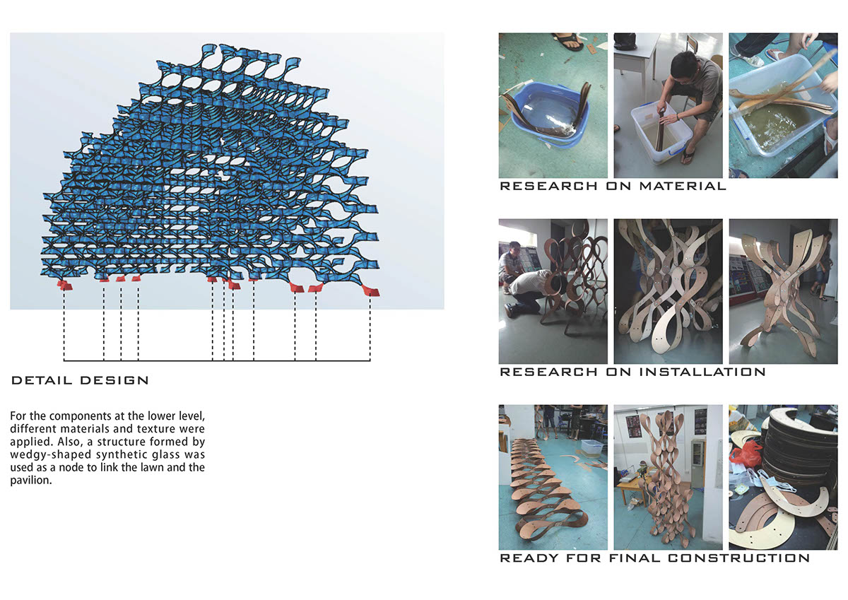 parametric design pavilion Wood Structure wood component digital fabrication Computation