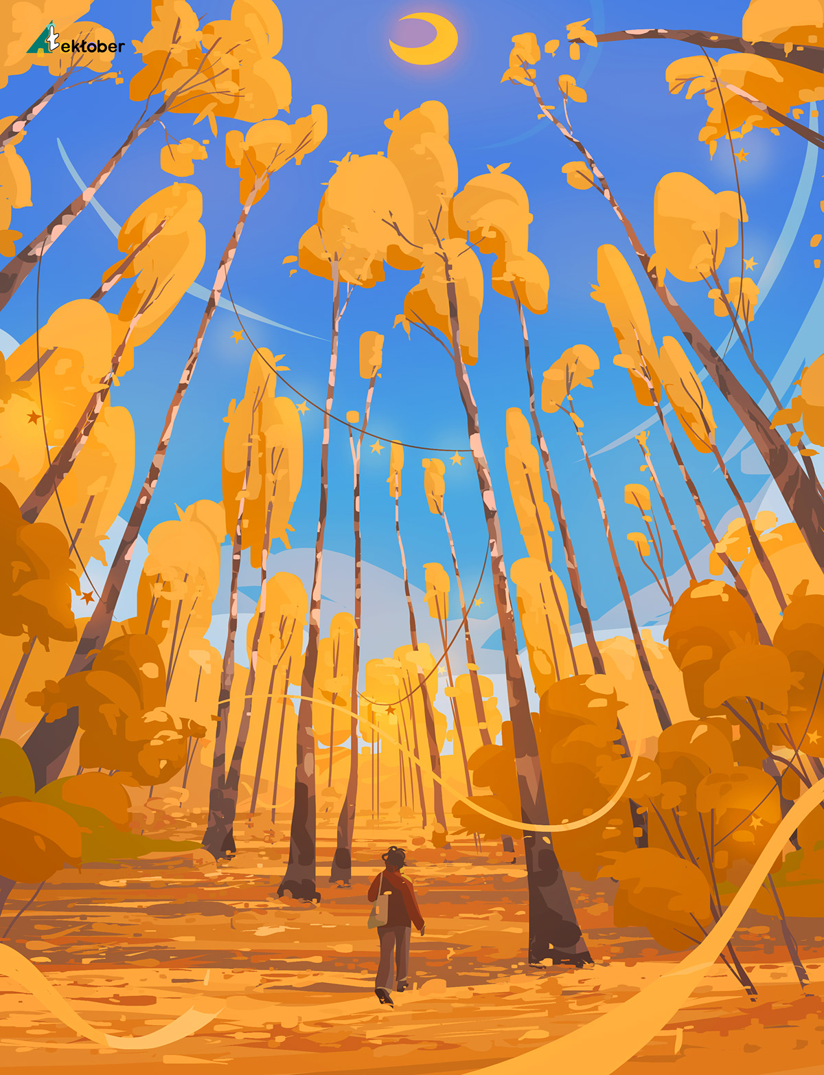 autumn concept art digital 2d environment fantasy Nature orange painting   trees