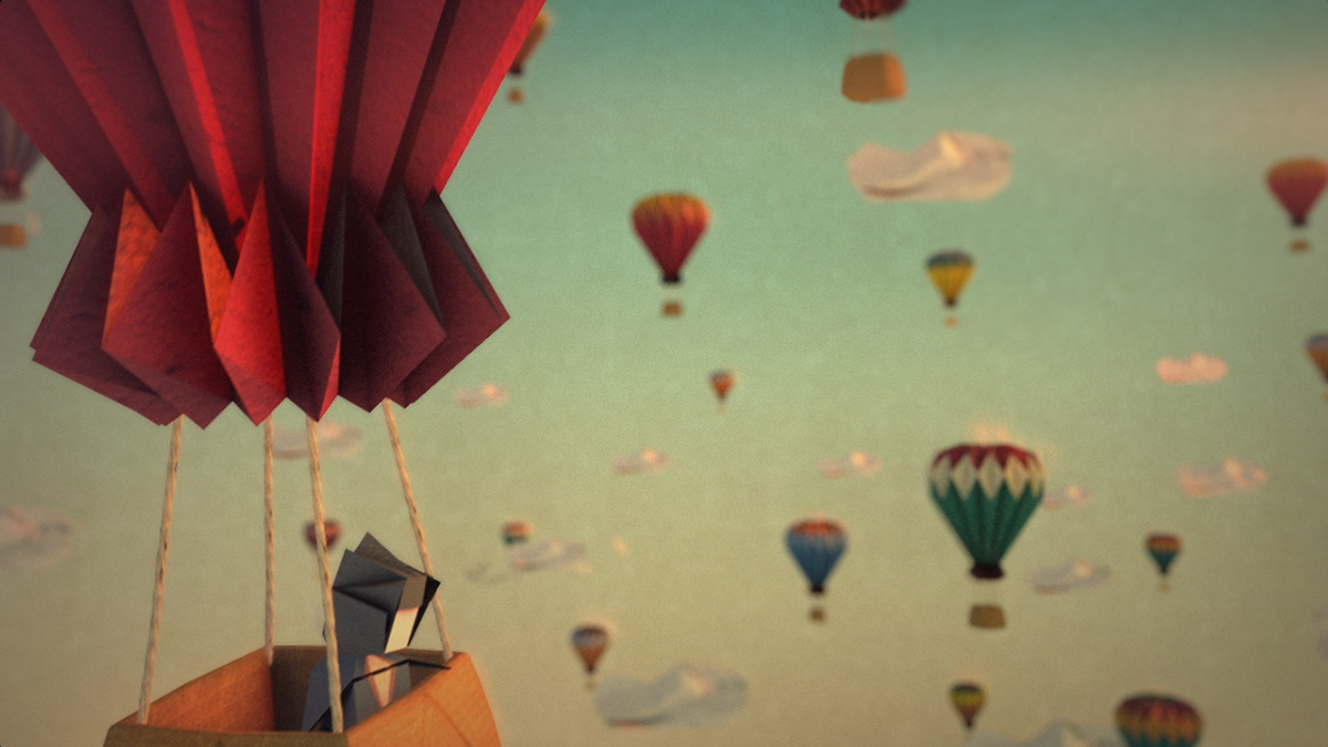 3D balloons origami  air balloon motiongraphics cinema4d