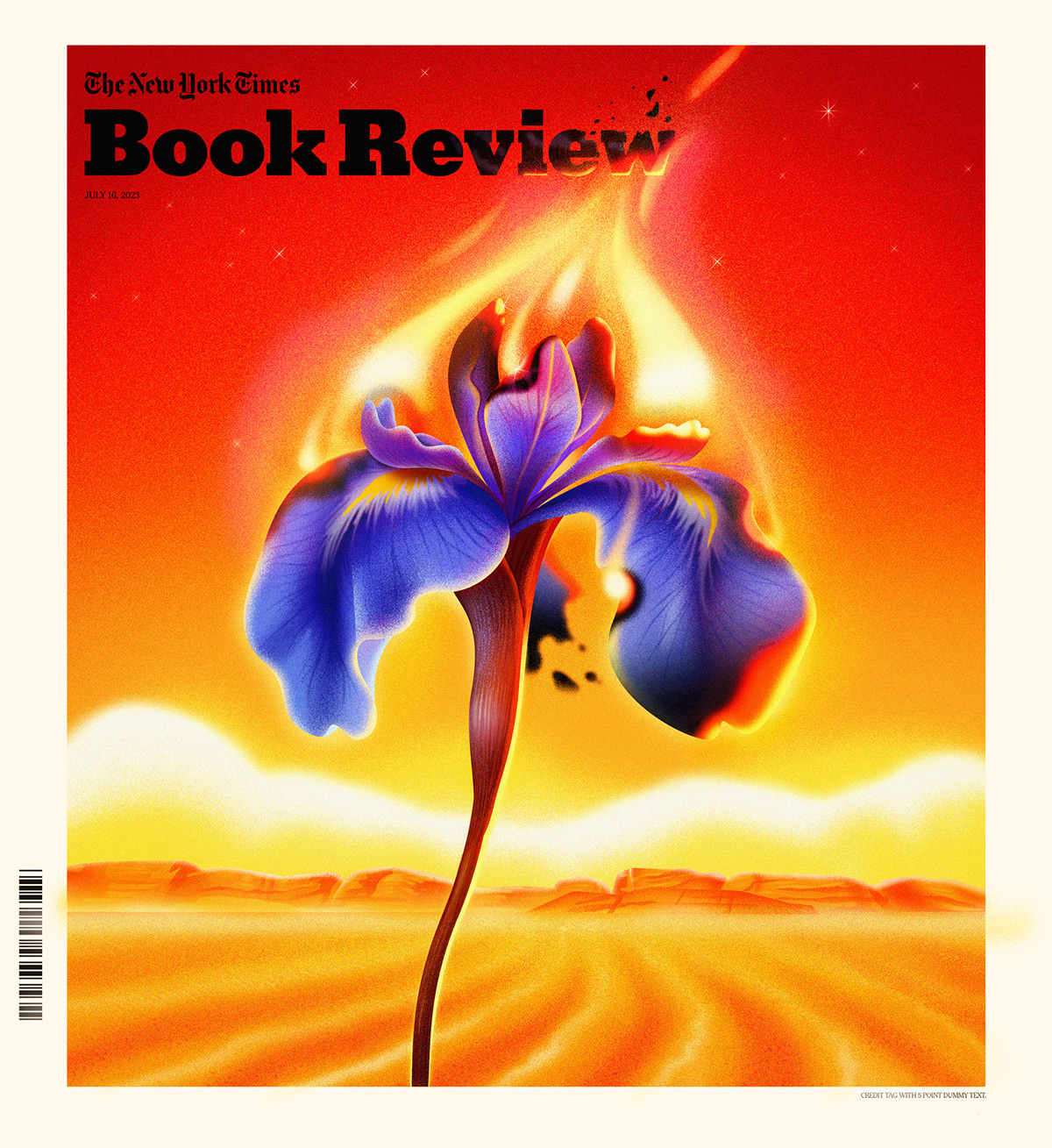 ILLUSTRATION  botanical editorial New York Times conceptual global warming climate change Nature fire butterfly
