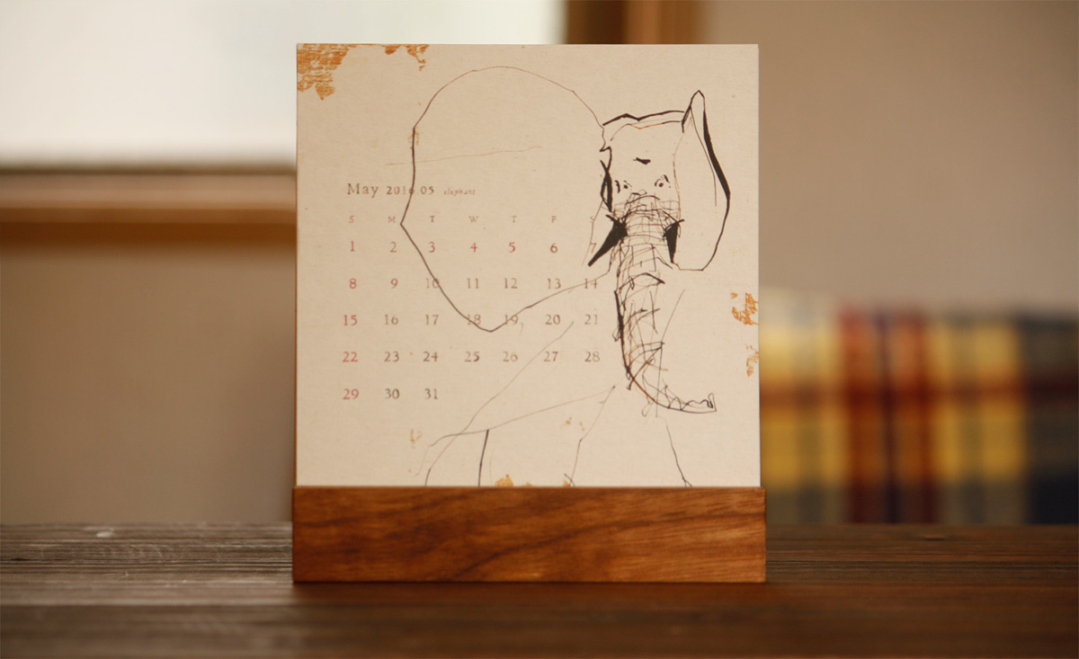 junsasaki art simple cute animal deer gift calendar japan winter