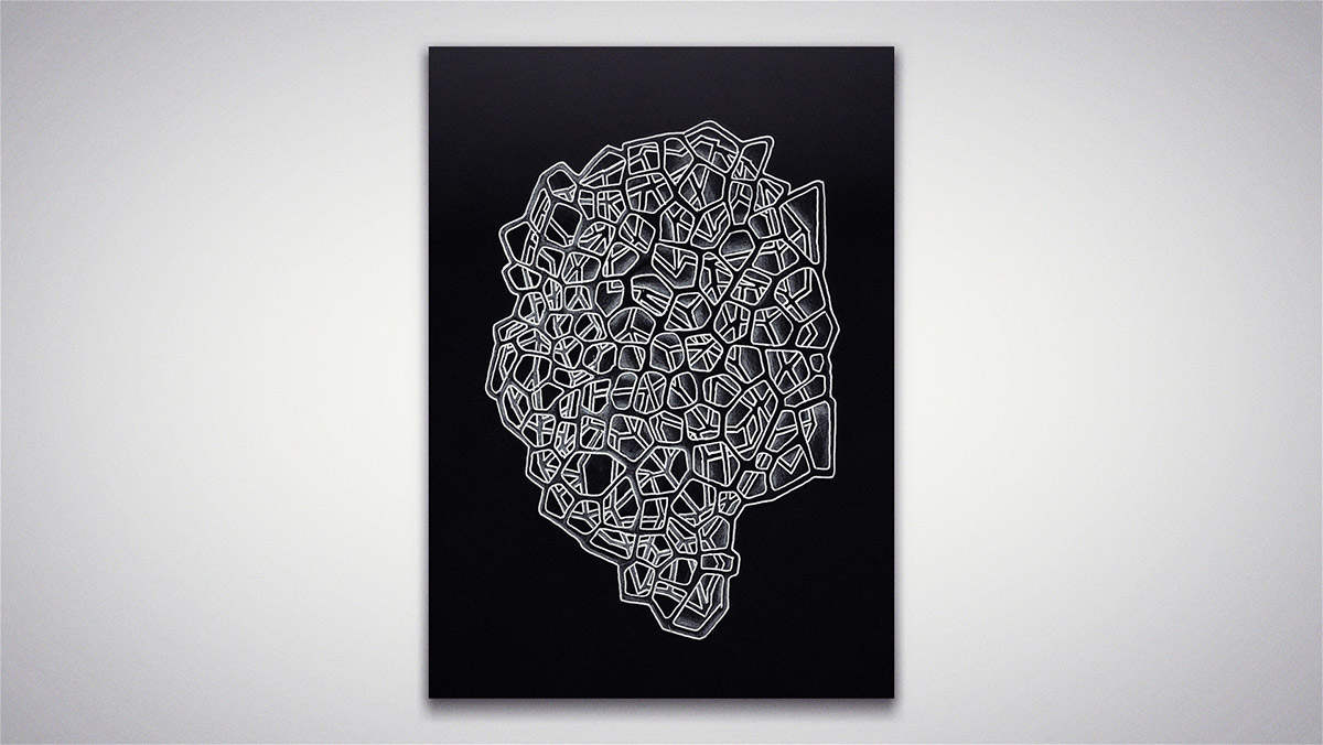 Adobe Portfolio immanentizing the eschaton eschaton series procedural drawing art white ink black paper