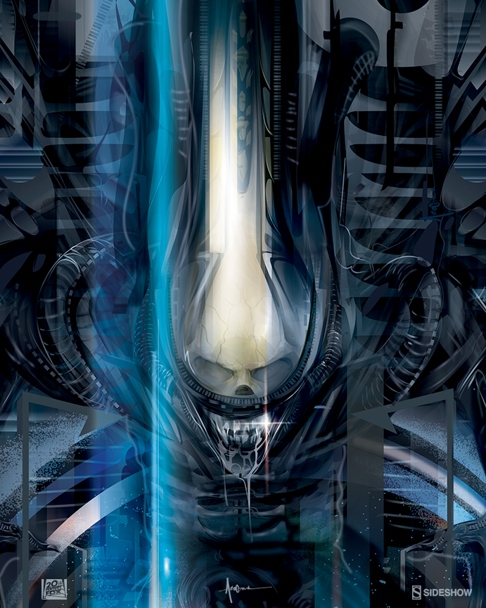 alien movie Scifi horror vector Illustrator gradients mexifunk paths arocena