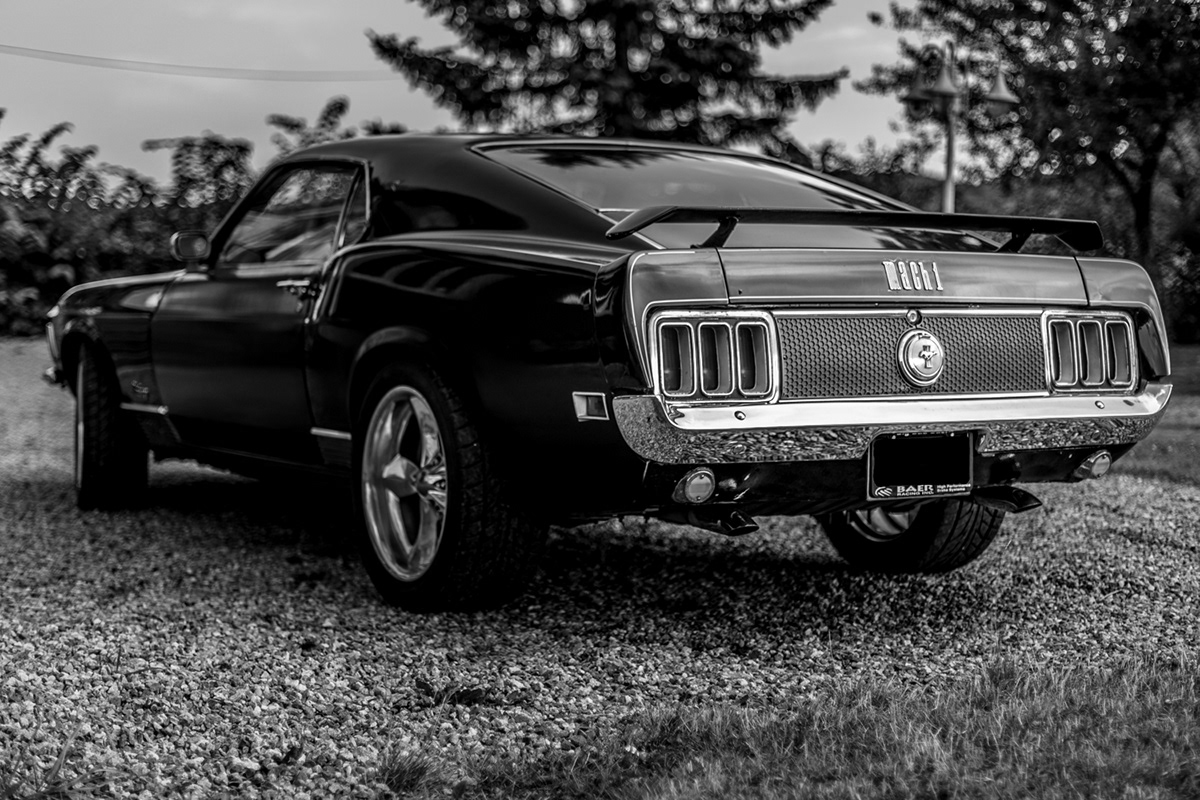 Ford Mustang Mach 1 car bw black and White Canon6D jberndes