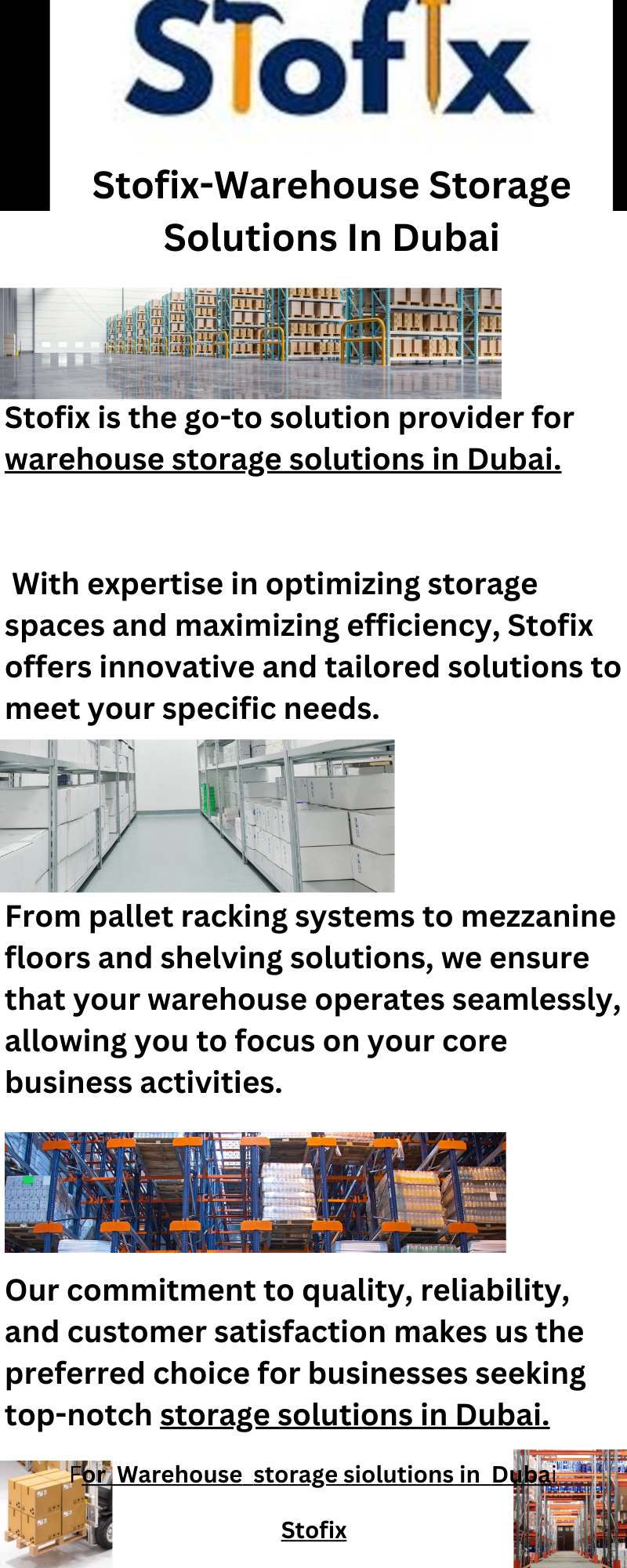 warehouse storage solutions dubai IN