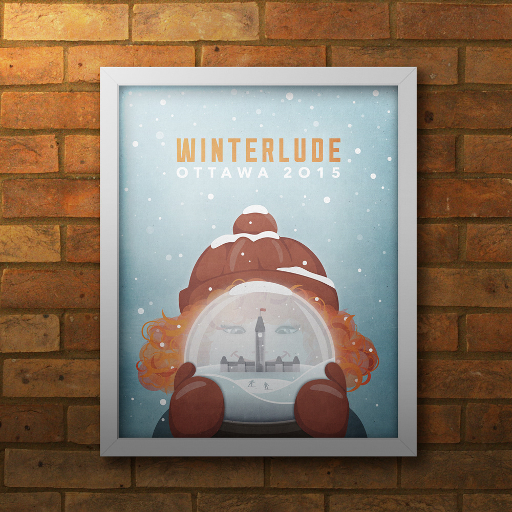 poster Illustrator illustrated vector winter Winterlude ottawa advertisement snow cold graphic