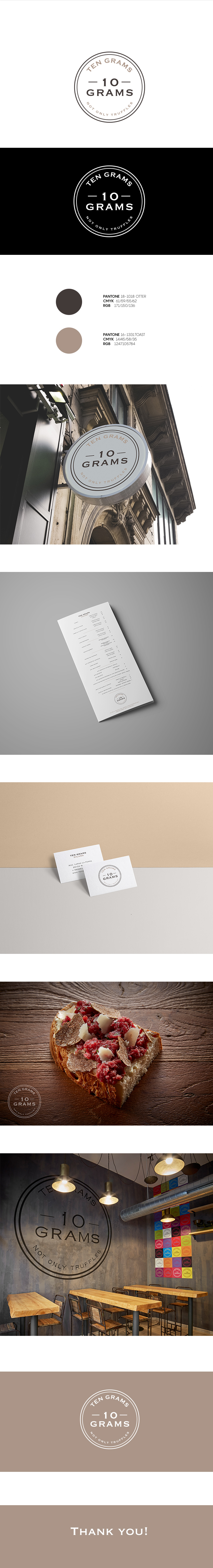 logo branding  restaurants truffles milan graphic Business Cards menu wallsign
