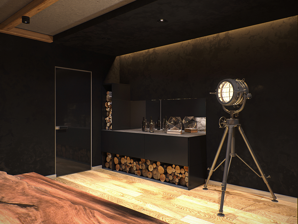 black Guest House CGI corona 3ds max PS
