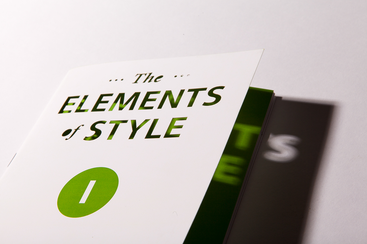 Elements Of Style grammar die cut Booklet saddle stitch editorial