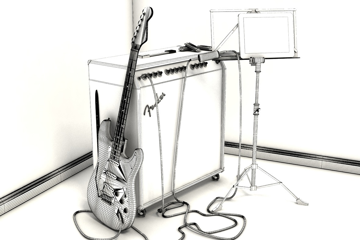 fender amplitube 3D 3D model guitar
