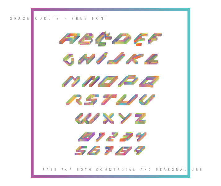 Free font font Space  gradient colorful fontface gradients Space Oddity david bowie typography  
