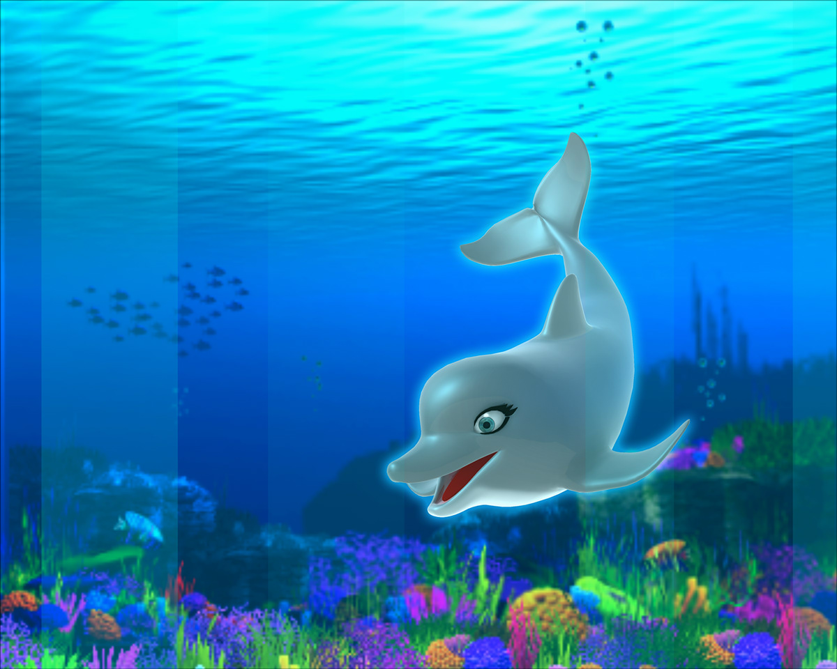 cartoon 3D fanty dolphin aquarium kids
