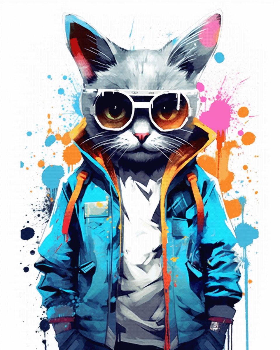 Cat cartoon Graffiti cats animals artwork vector